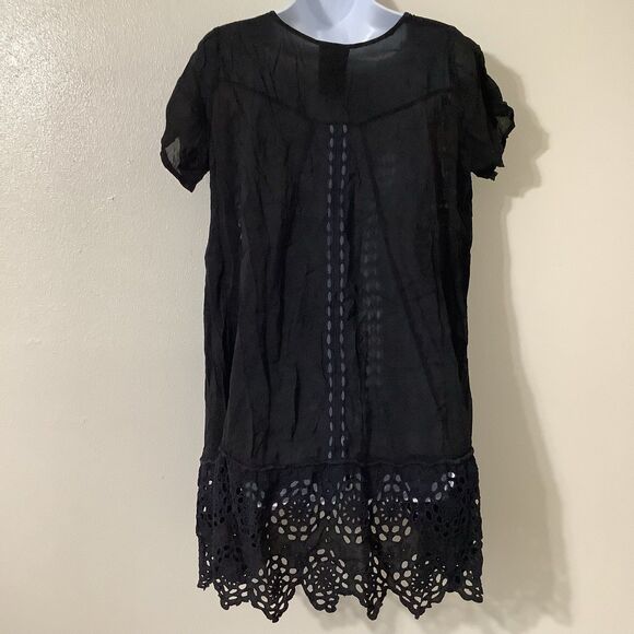 Johnny Was Eyelet Lace Crochet Witchy Whimsigoth Boho Oversized Dress Small - Picture 4 of 7